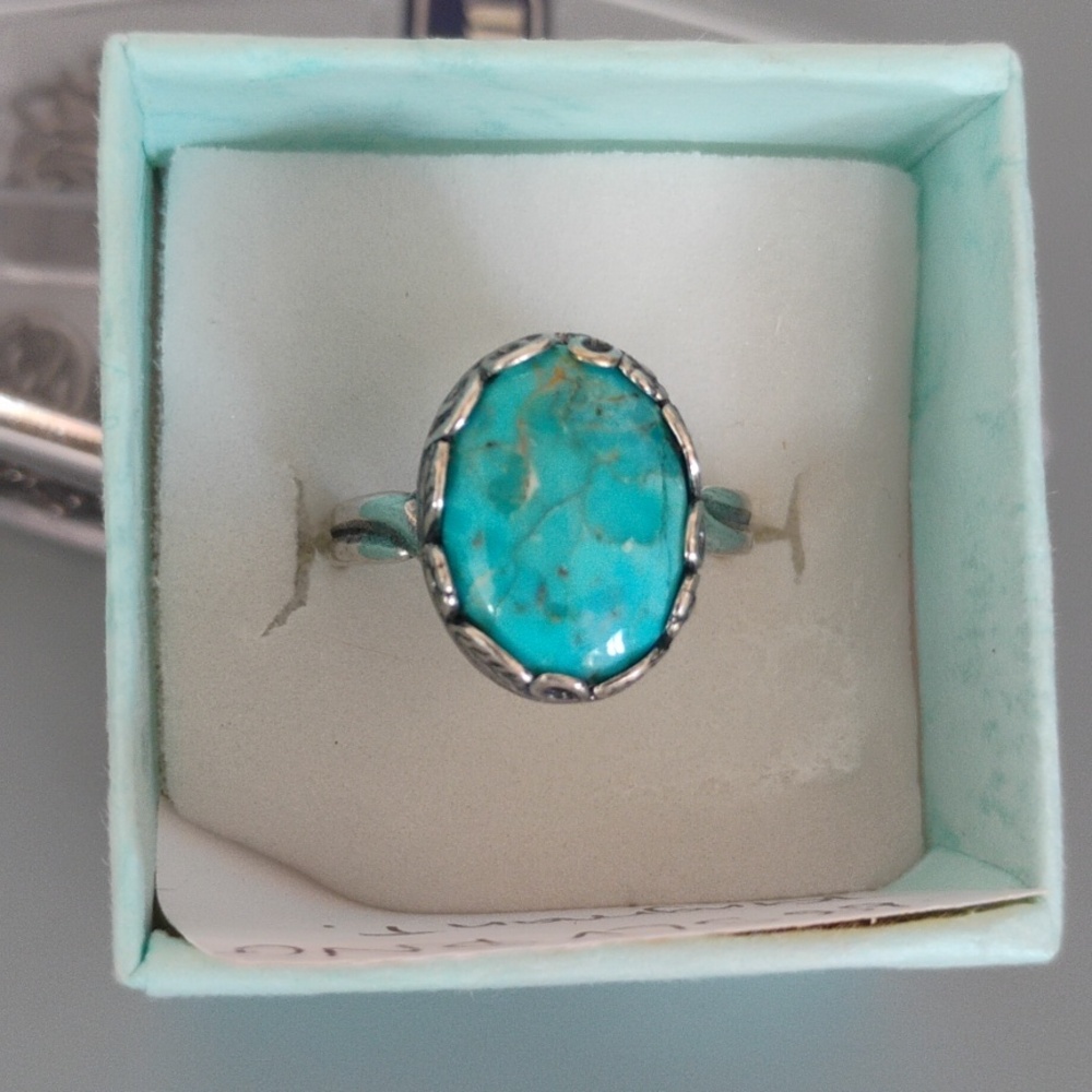 Flash Sale!Top Grade Kingman Turquoise Silver Ring